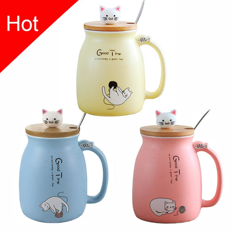 Heat Resistant Cat Ceramic Coffee Mugs