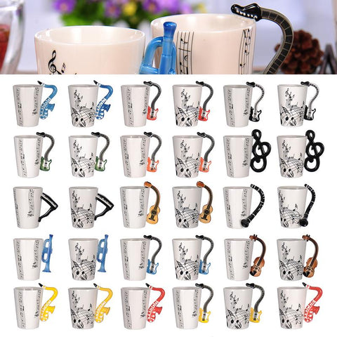 Creative Music Ceramic Mug (instrument handles)