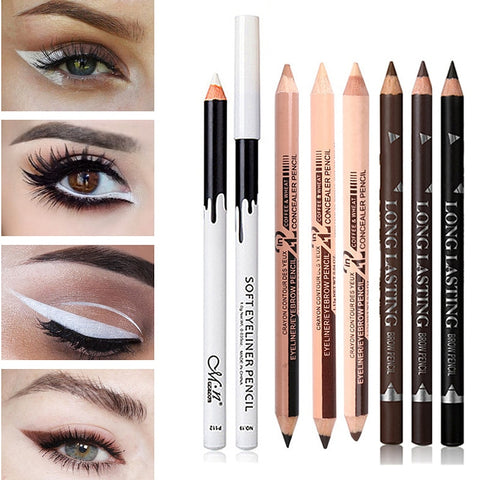 1 Pcs- Waterproof Eyeliner Pencils (Blk, Brown, White, Dark Brown)