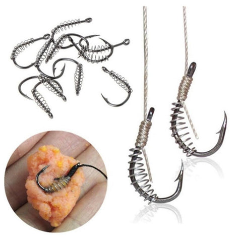 10pcs High Carbon Steel Spring Fishing Hooks