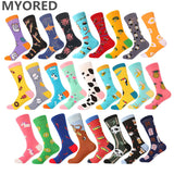 Myored- 1 Pair Cotton Colorful Crew Novelty Socks